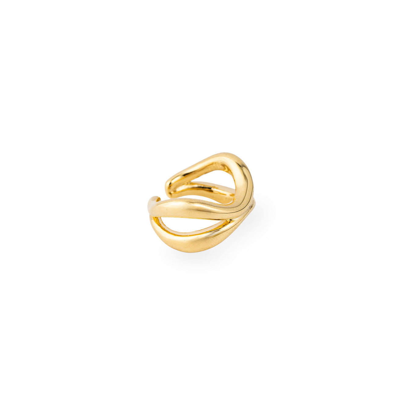 Aloud Золотистое двойное кольцо lisa smith двойное золотистое колье с прямоугольными звеньями