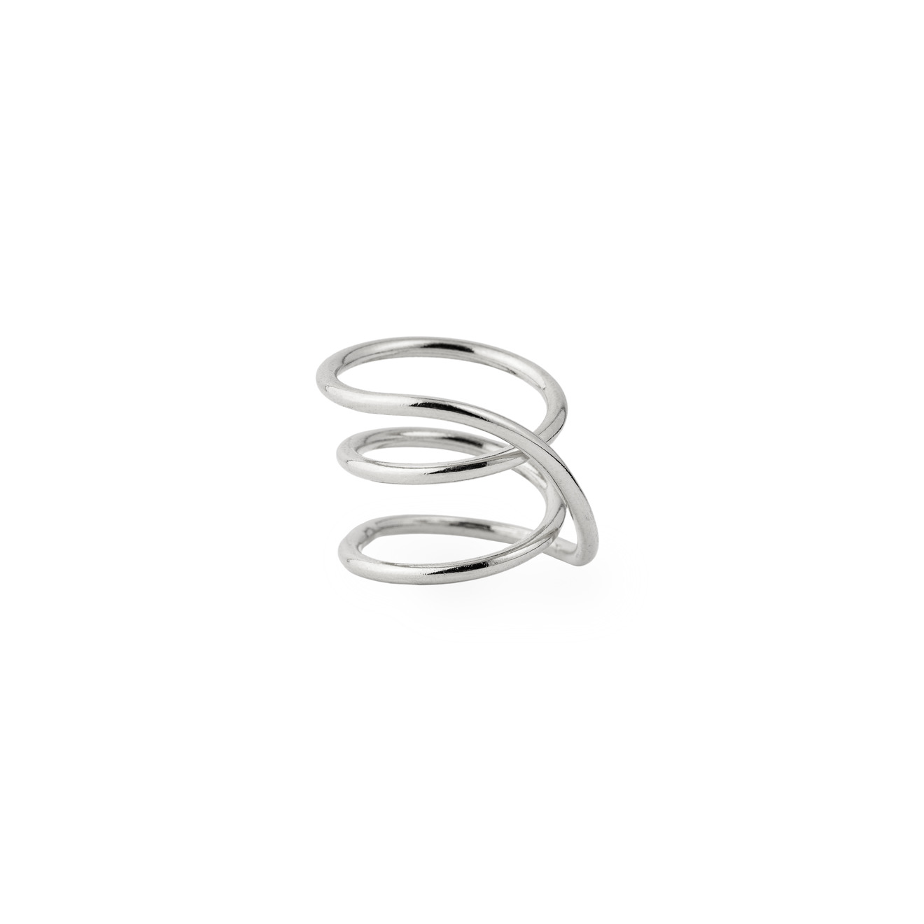 Aloud Серебристое кольцо тройная спираль
