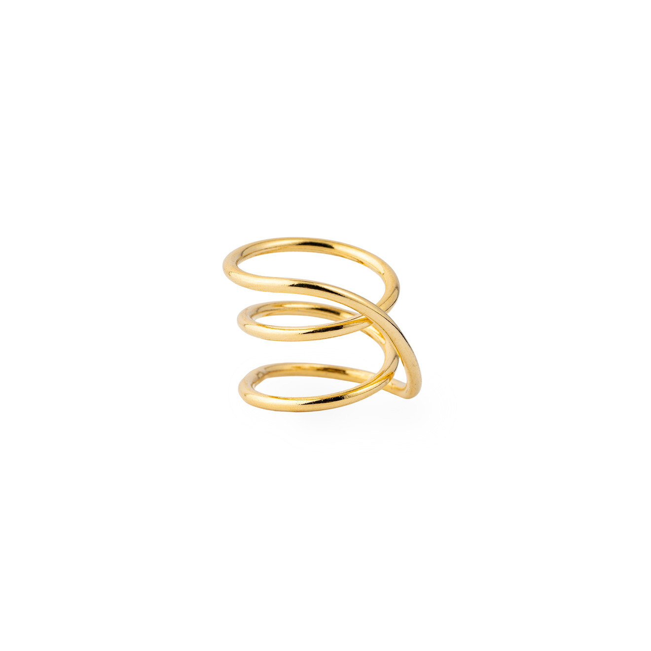 Aloud Золотистое кольцо тройная спираль aloud двойное золотистое кольцо