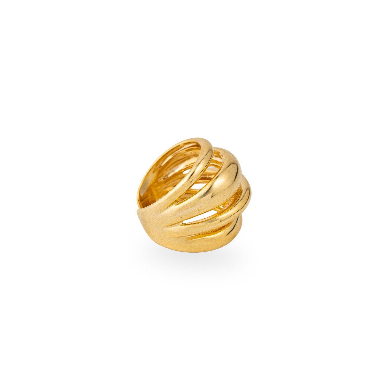 Aloud Золотистое кольцо с 4 полосками lisa smith золотистое кольцо с узором