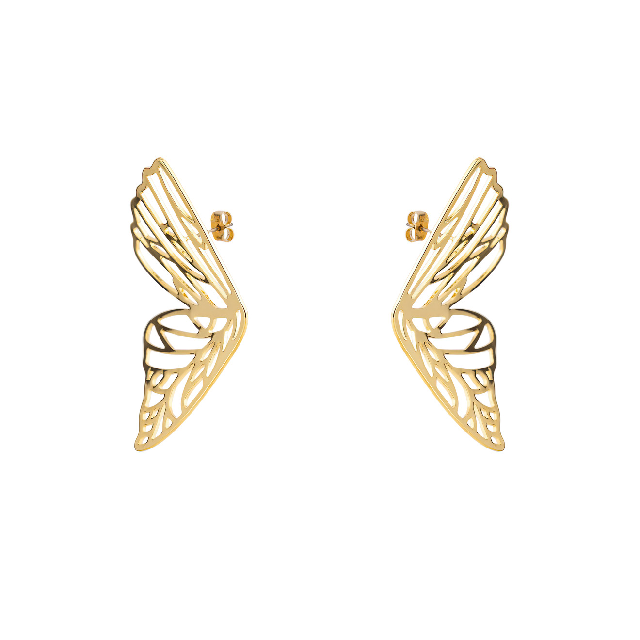 Aloud Золотистые серьги-крылья бабочки