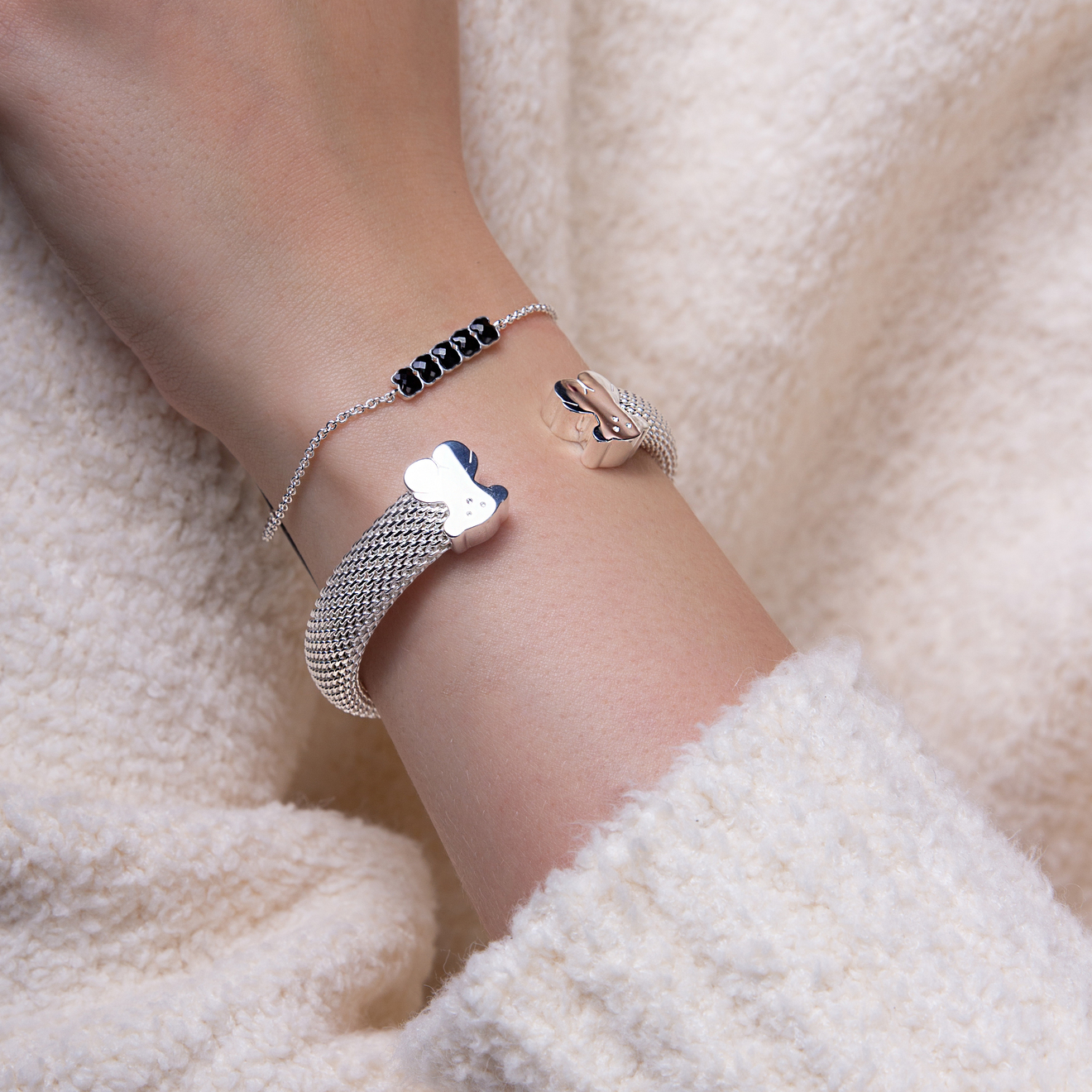 Mesh bracelet made of silver