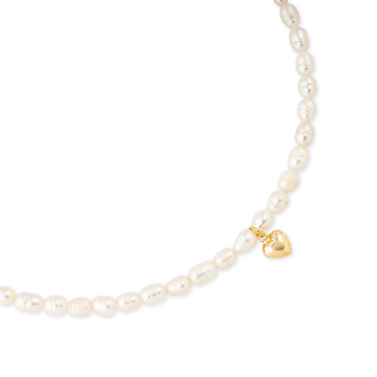 Wisteria Gems Колье из натурального жемчуга с золотистой подвеской-сердцем колье wisteria gems necklace of gems