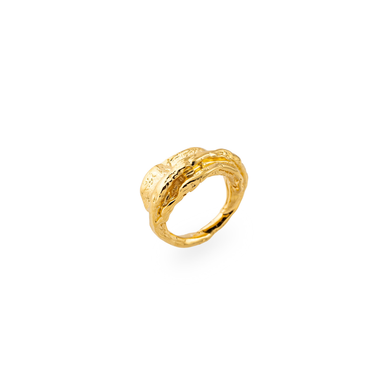 Ringstone Позолоченное мятое кольцо на мизинец mineral weather позолоченное форменное кольцо на мизинец
