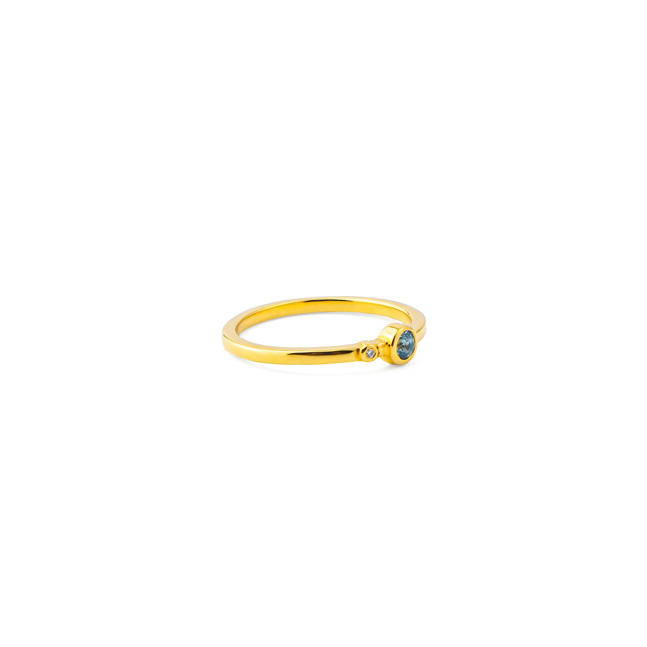 AURA.916 Позолоченное кольцо из серебра «Плохая девочка» с топазом и бриллиантом