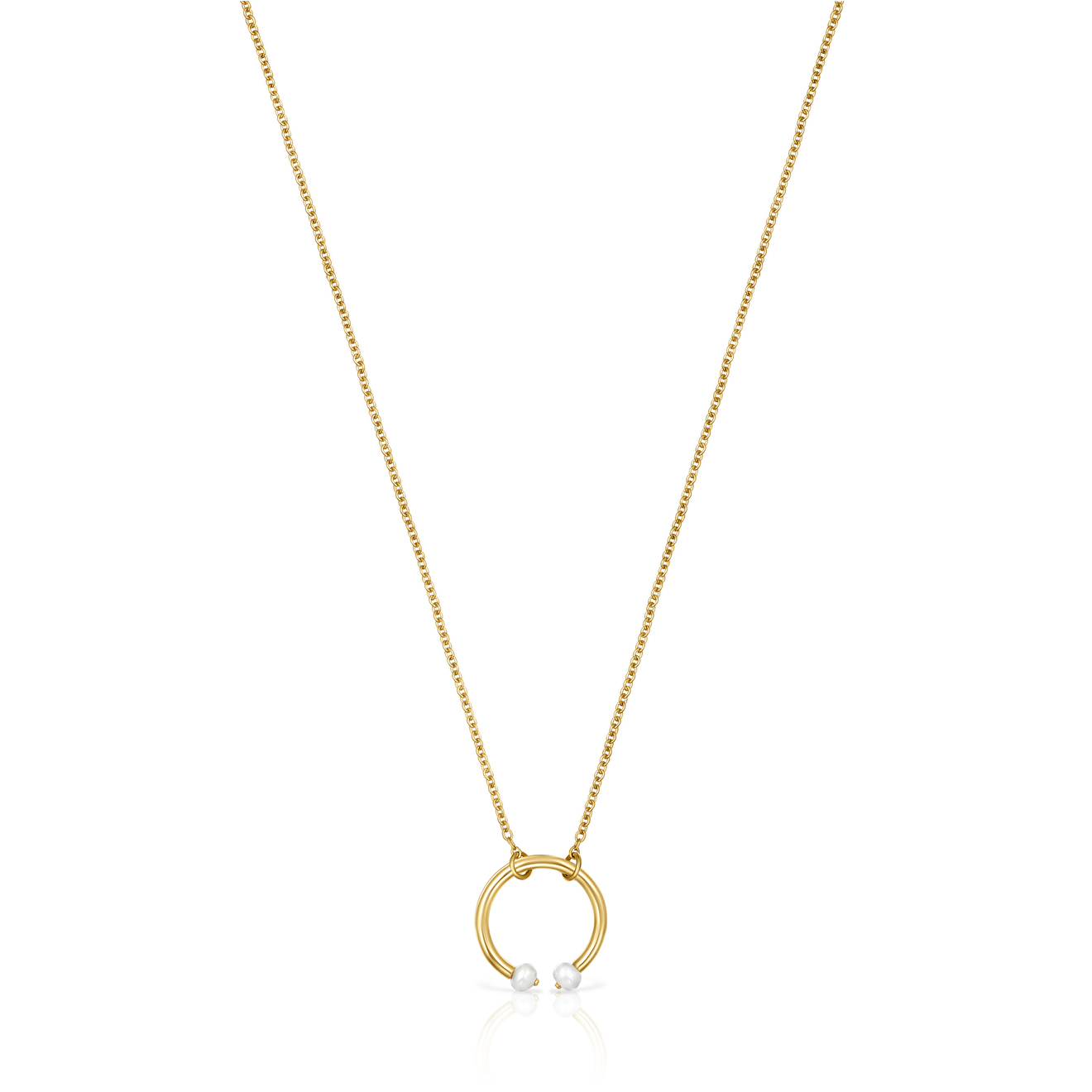 Batala necklace made of silver with vermeil coating with pearls