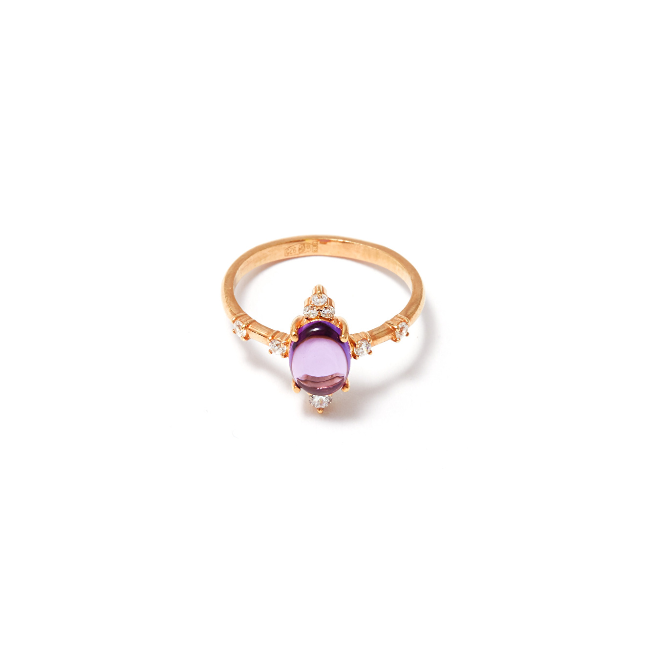 Gold-plated ring with amethyst