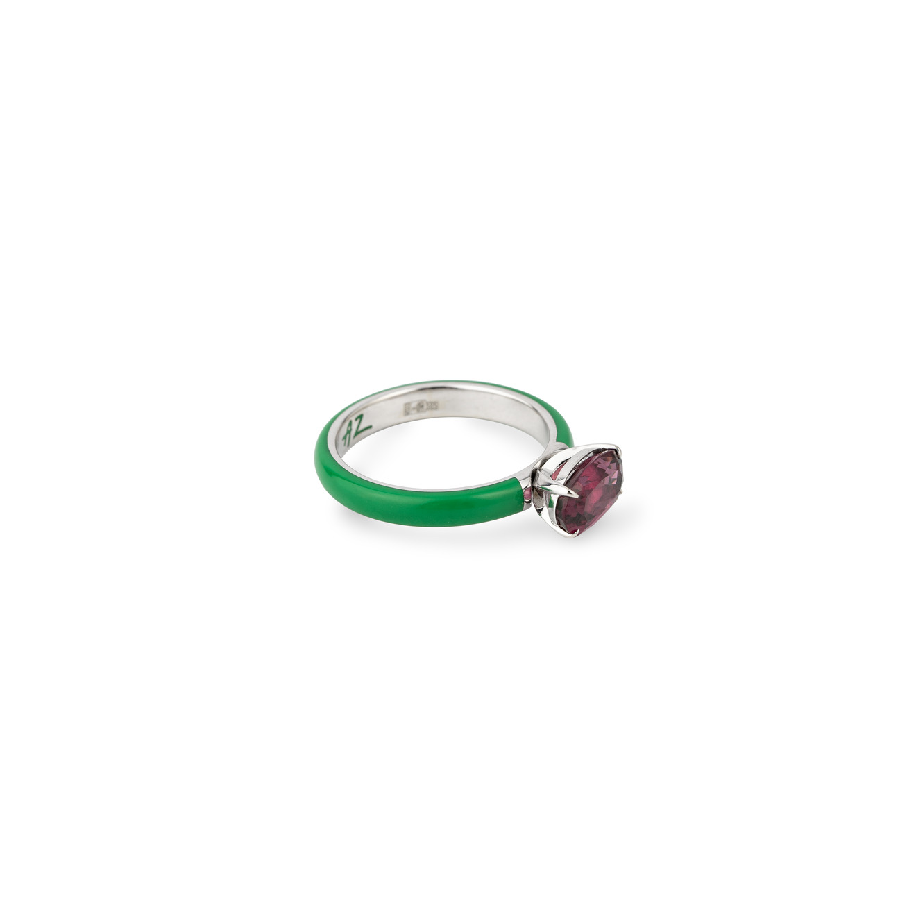 AlexeyZubov Кольцо с гранатом с зеленой высокотехнологичной керамикой alexeyzubov кольцо из титана с оранжевой керамикой с александритом