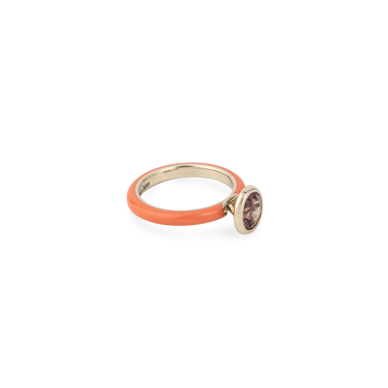 AlexeyZubov Кольцо с шпинелью и с оранжевой высокотехнологичной керамикой alexeyzubov кольцо из титана с оранжевой керамикой с александритом