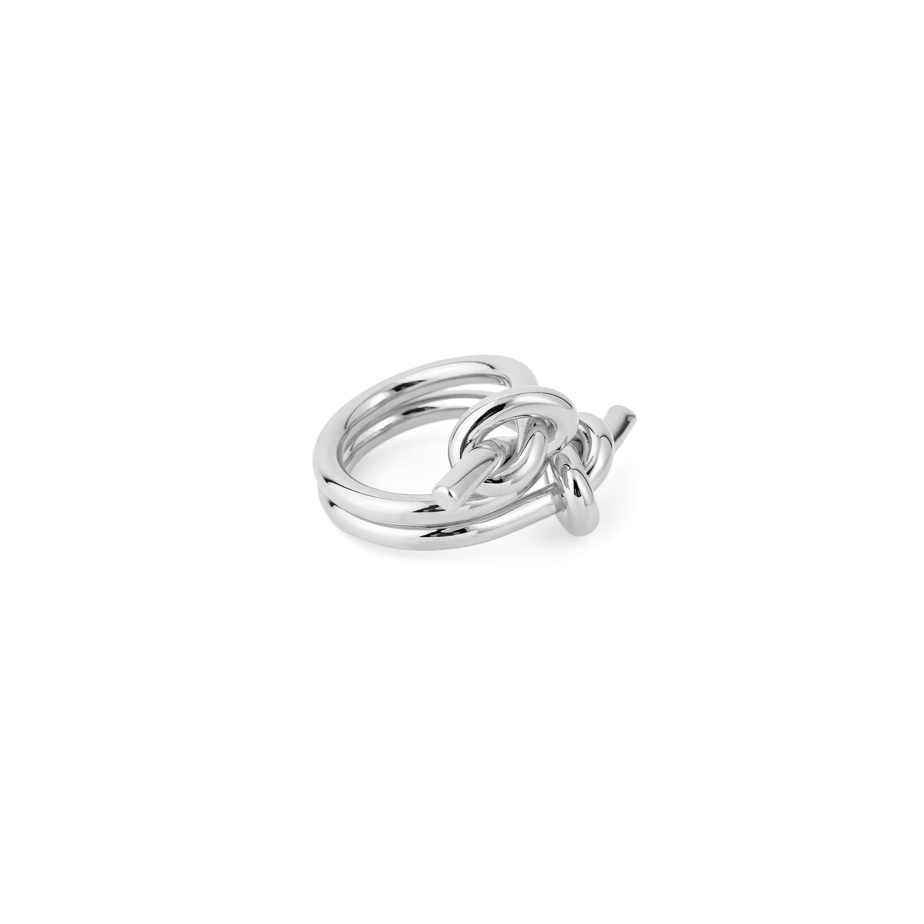 Aloud Серебристое кольцо с узлами верёвка с узлами 31 см