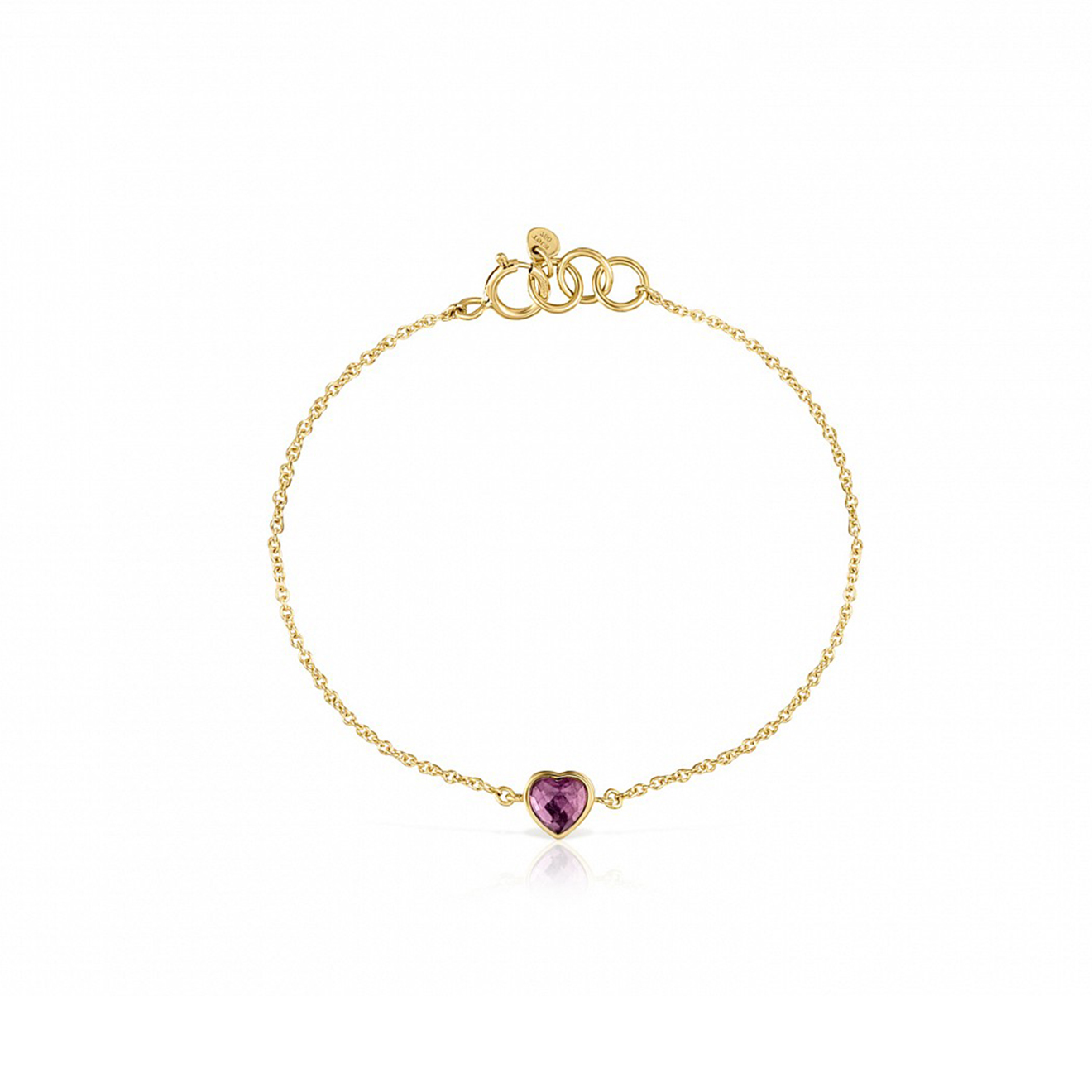 Glory gold bracelet with amethyst heart