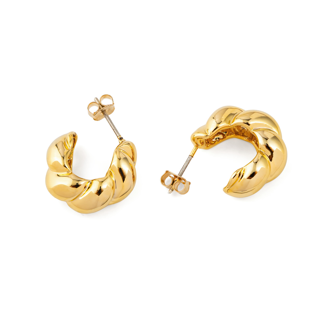 Aloud Золотистые скрученные серьги-кольца aloud золотистые скрученные серьги хупы