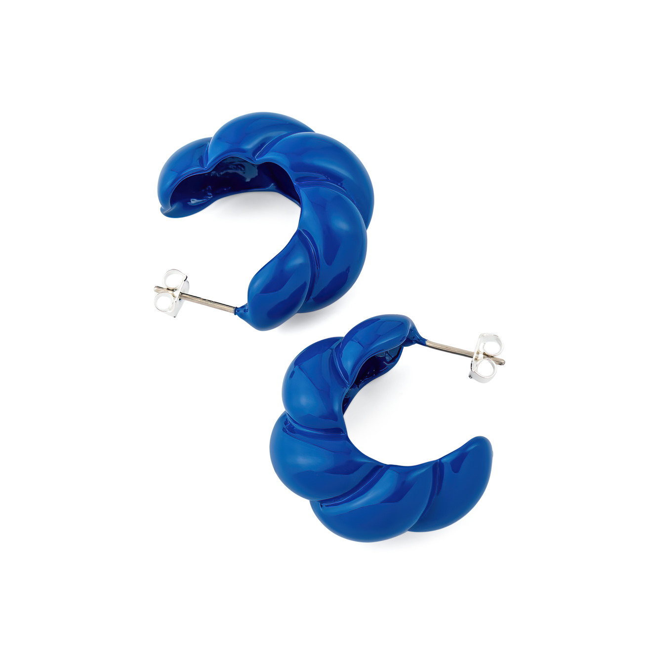 Aloud Крупные синие скрученные серьги-кольца