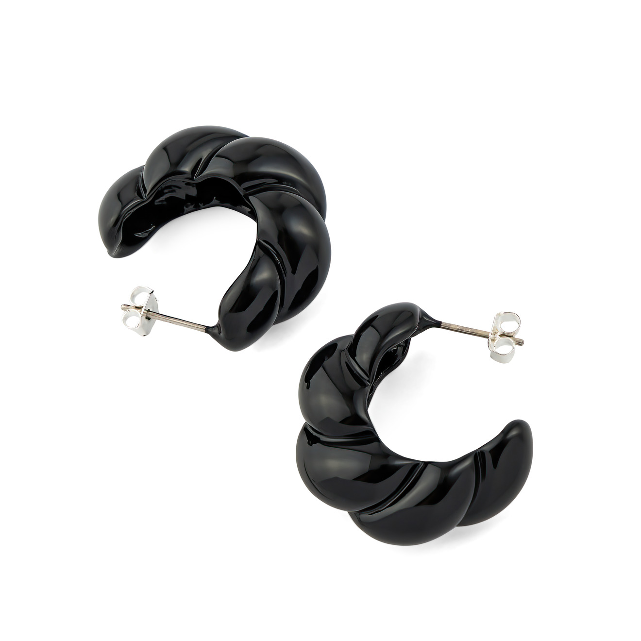 Aloud Крупные черные скрученные серьги-кольца женские фигурные кольца винтажные школьные кольца кожаные кольца черные