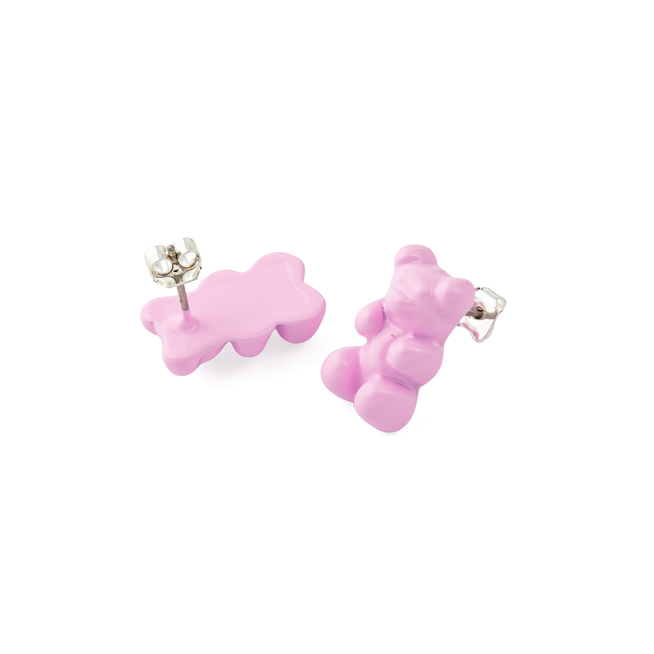 Aqua Серьги-мишки с розовой эмалью