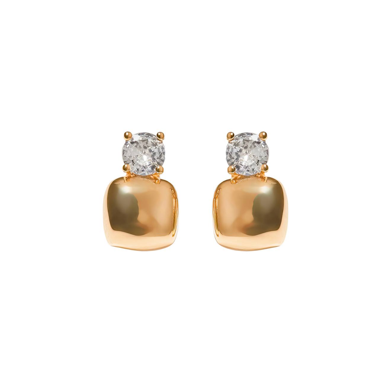Free Form Jewelry Золотистые серьги-пусеты с кристаллами lisa smith золотистые серьги пусеты с бирюзовым камнем и геометрическим узором