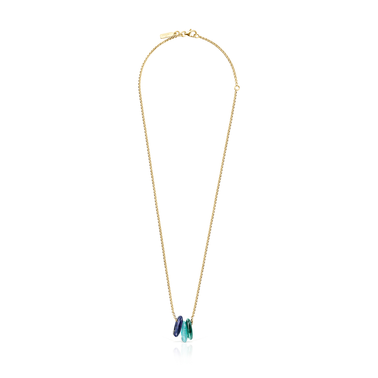 Колье Hold Gems из серебра с покрытием вермей со съемными подвесками из малахита, амазонита и лазурита
