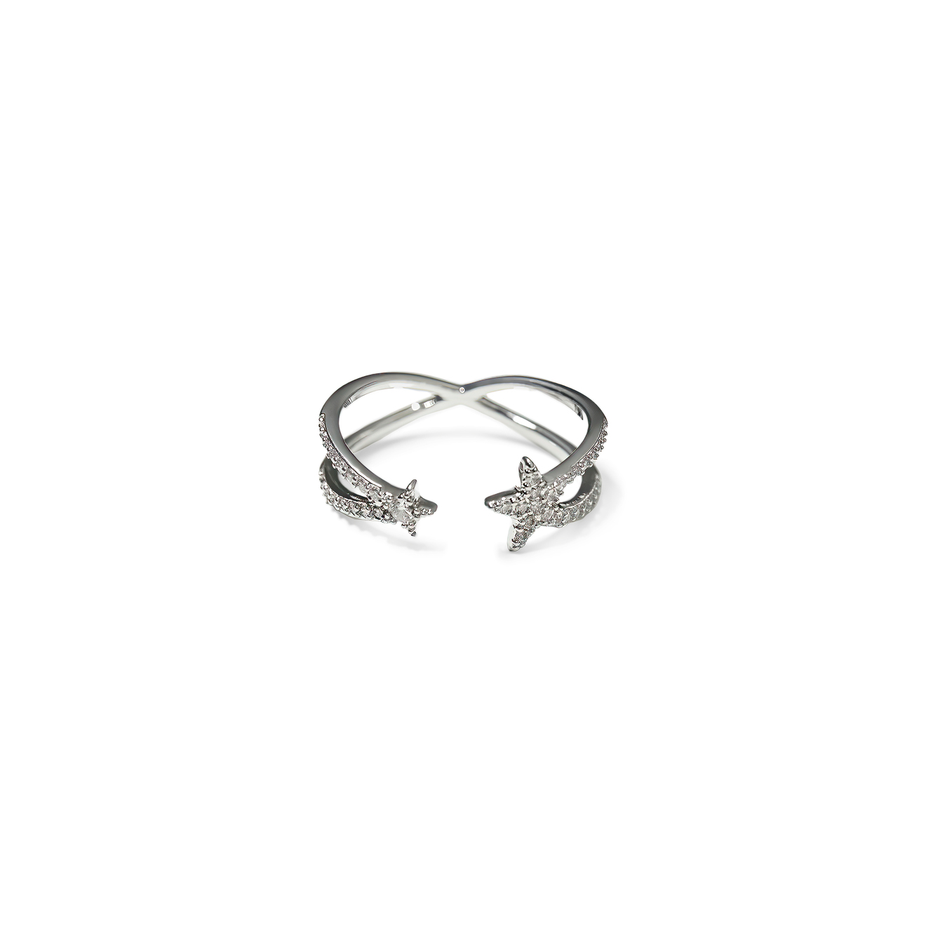Free Form Jewelry Серебристое кольцо на фалангу со звездочкой