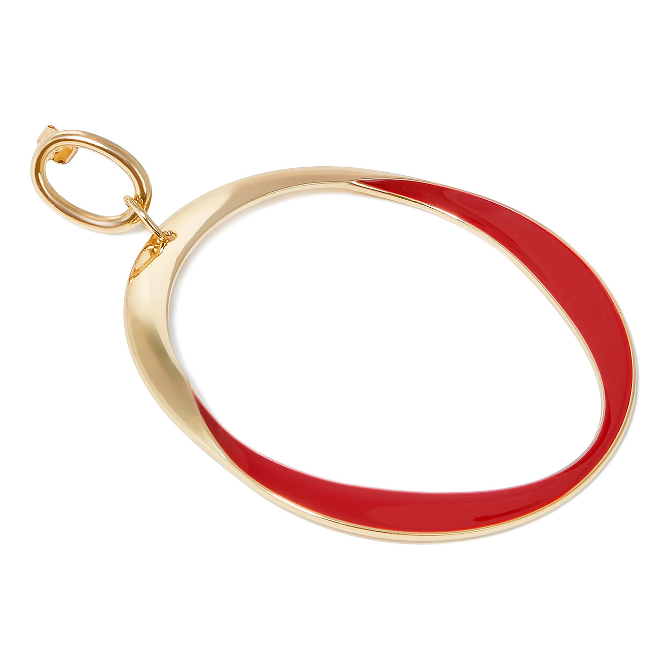 circle earrings with burgundy enamel