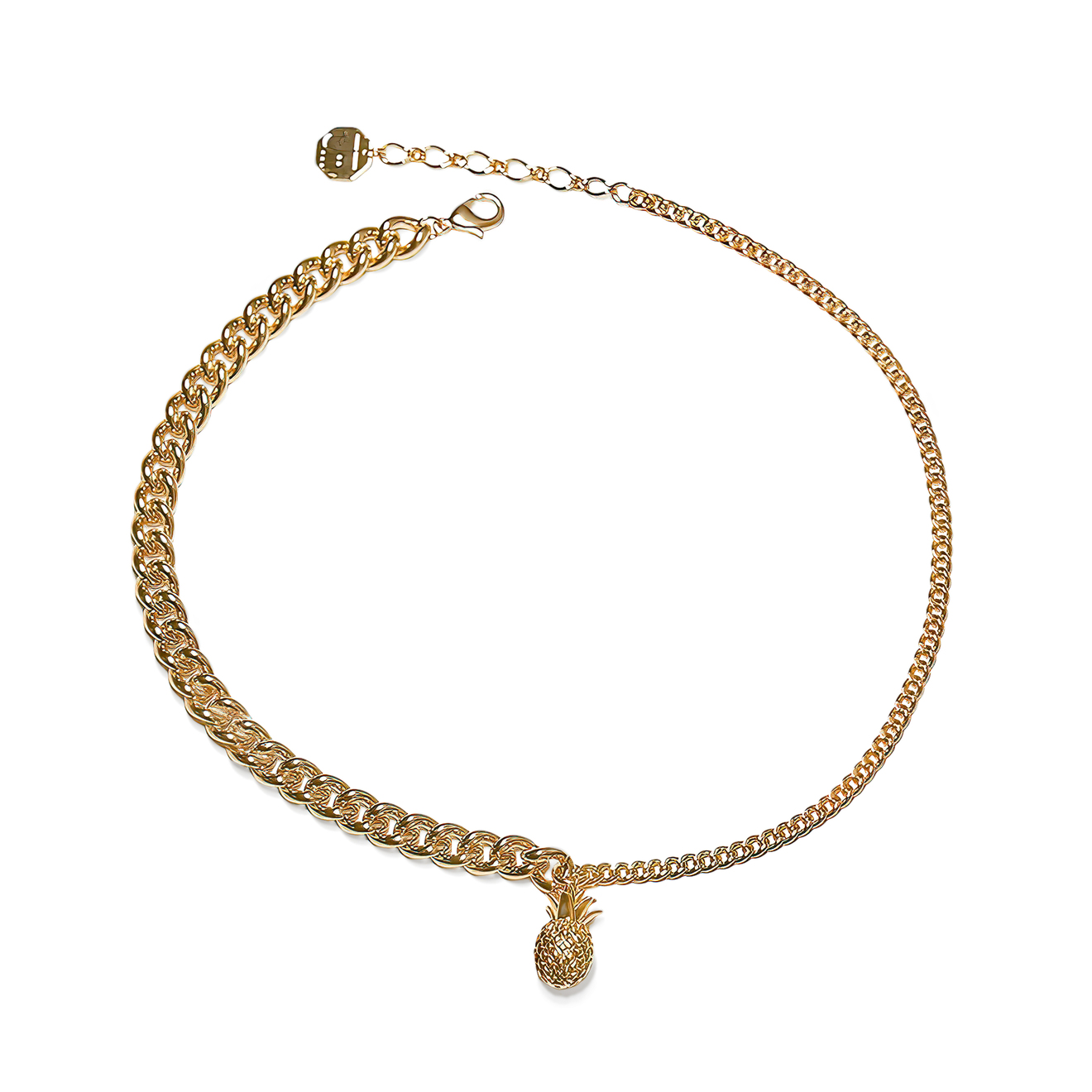 Free Form Jewelry Золотистое колье-цепь с ананасом aqua золотистое колье цепь из крупных звеньев