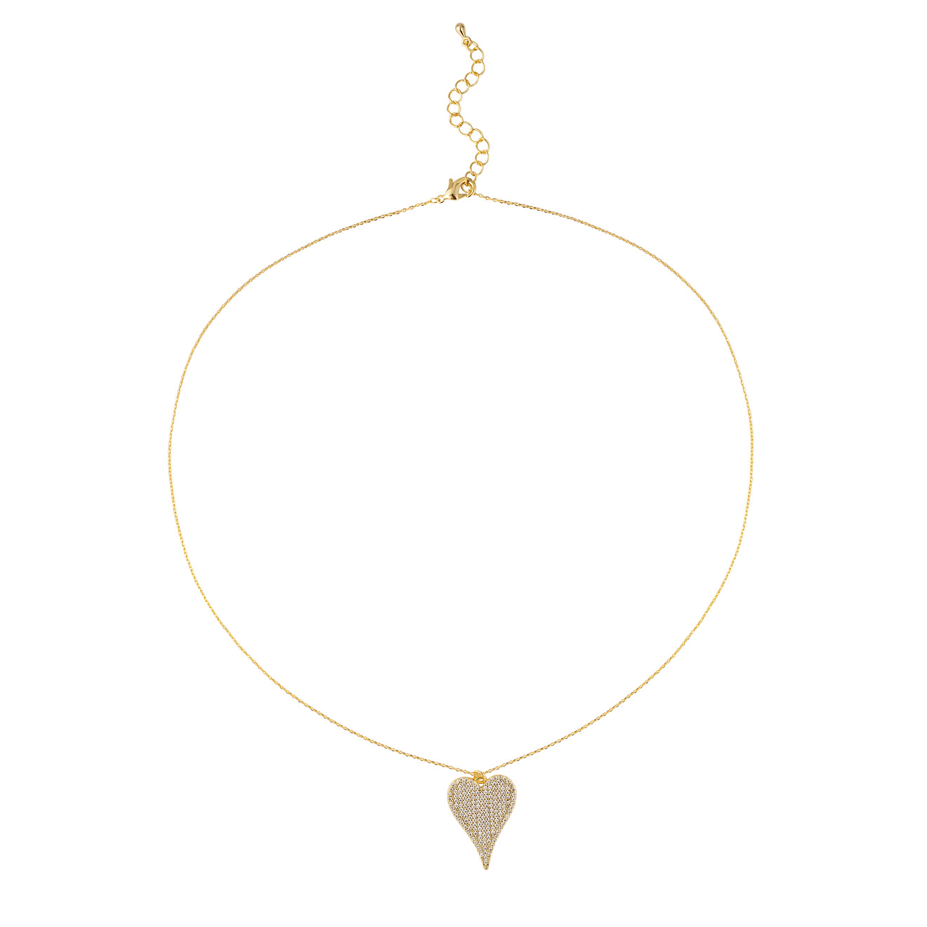 Free Form Jewelry Золотистое колье с фактурным сердцем aqua золотистое незамкнутое кольцо с сердцем