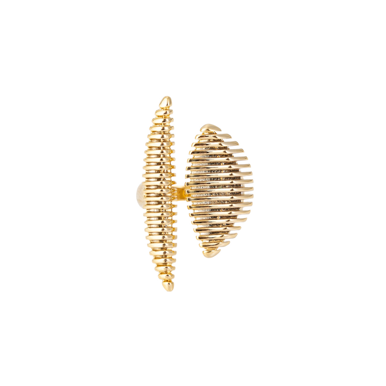 Free Form Jewelry Золотистое футуристичное кольцо free form jewelry золотистое многослойное колье с жемчугом