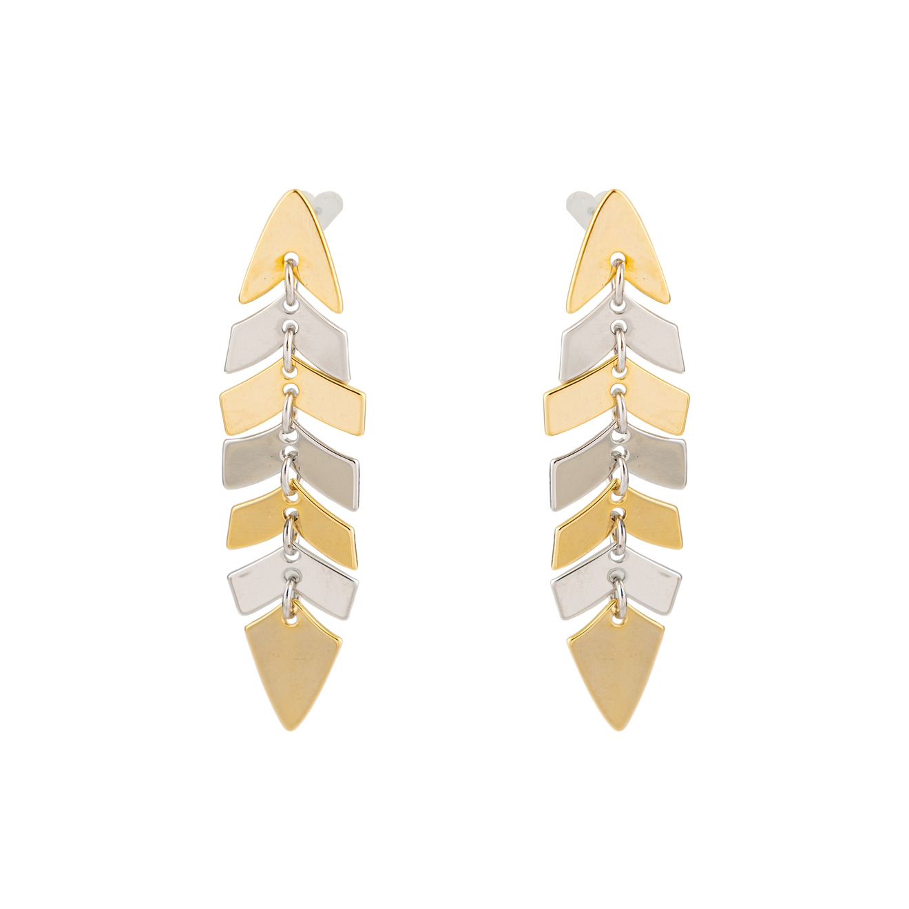 Free Form Jewelry Биколорные подвижные серьги-листья lisa smith двойные биколорные серьги