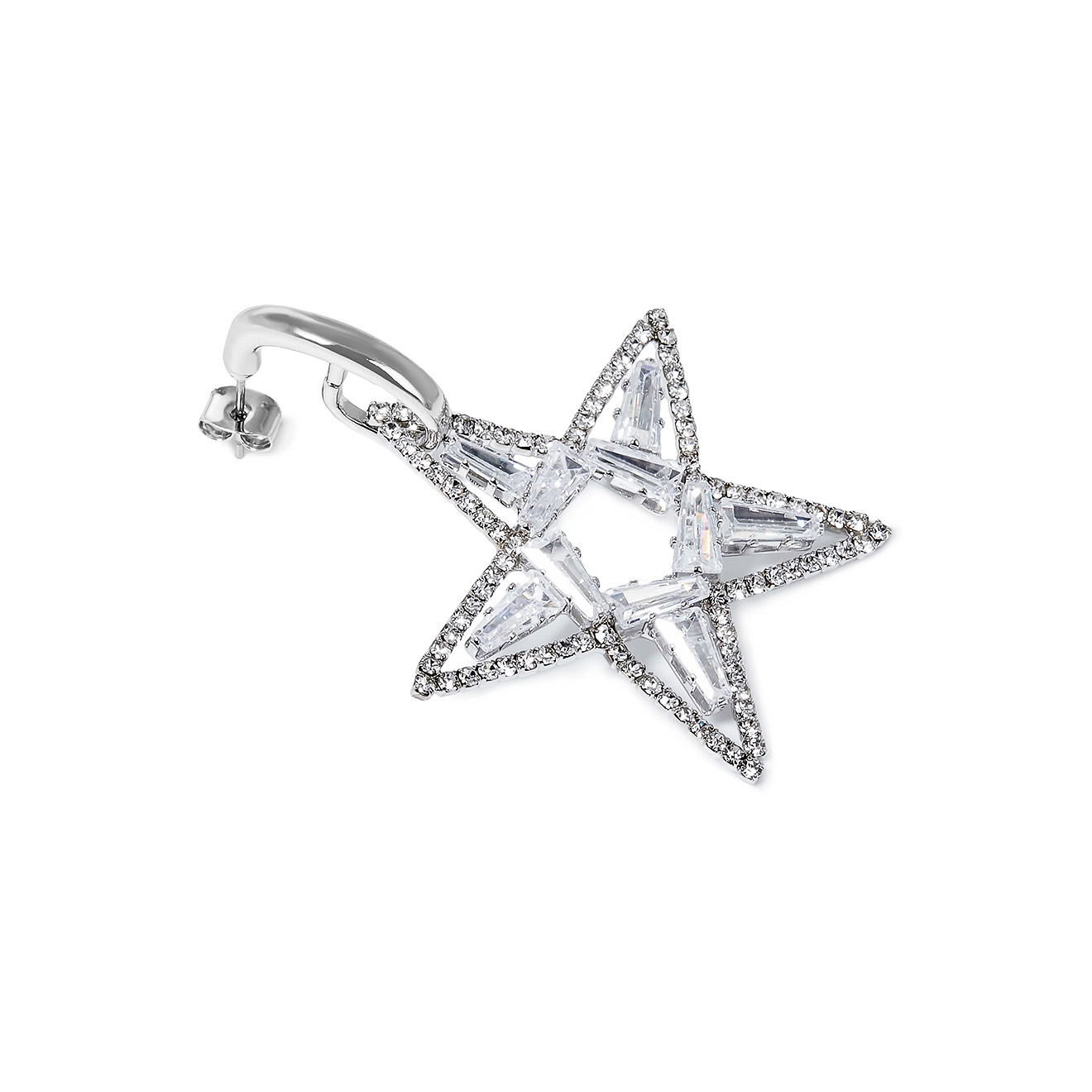 star earrings with crystals