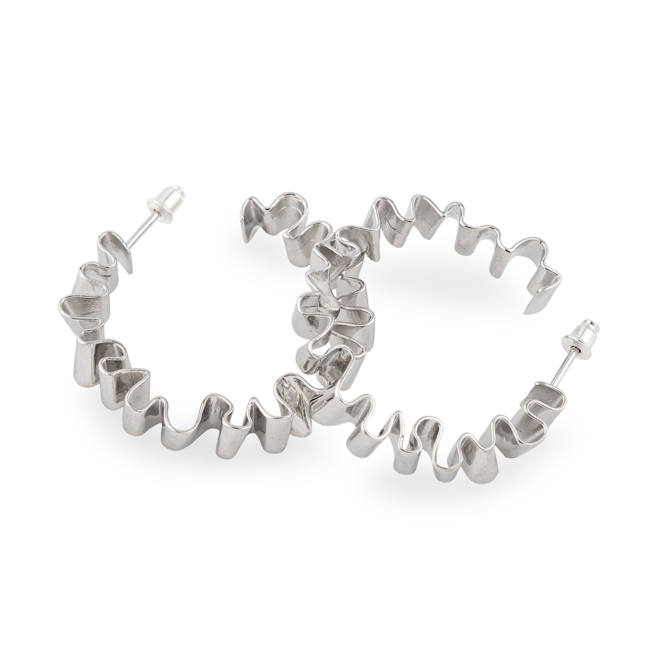 Ringstone Серебристые серьги-кольца mirror ringstone серебристые серьги полукольца fortune