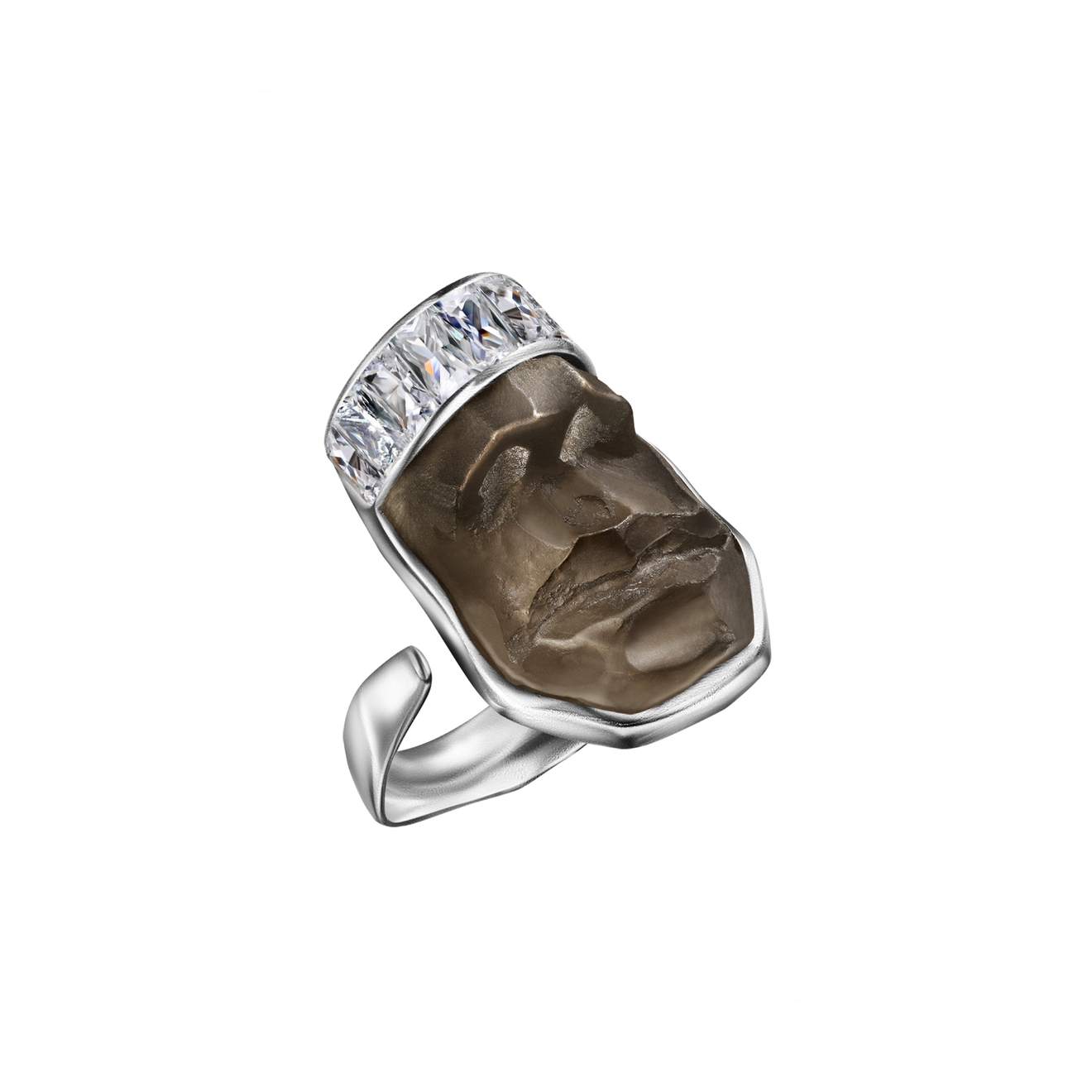 maximilian silver label кольцо из серебра авокадо с черным агатом Maximilian Silver Label Кольцо Тишина из коллекции Сновидения