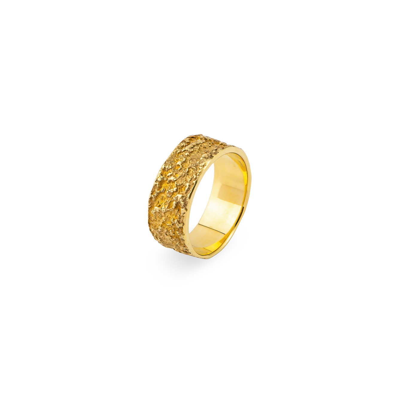 УРА jewelry Широкое позолоченное фактурное кольцо