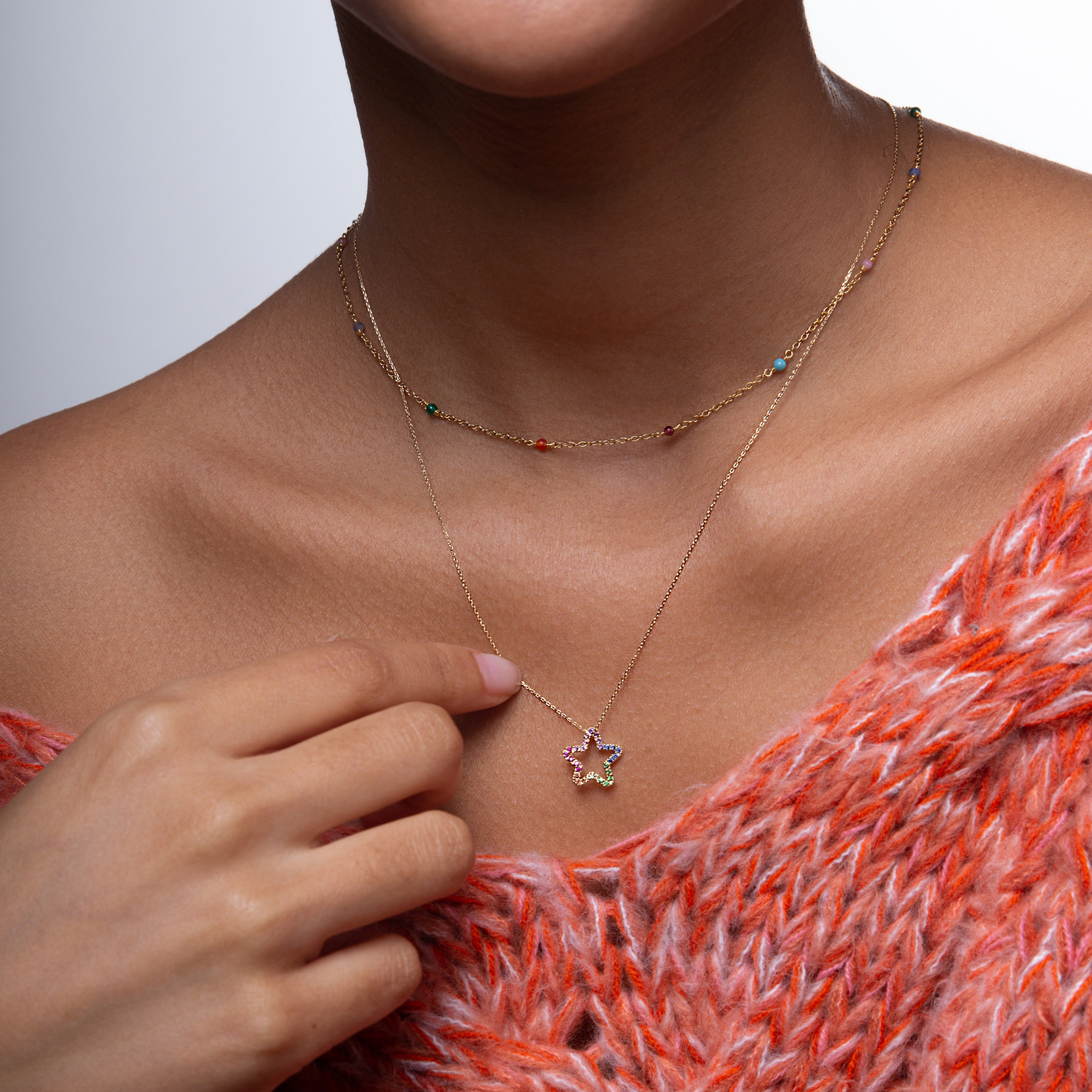Super Power necklace made of silver with vermei coating