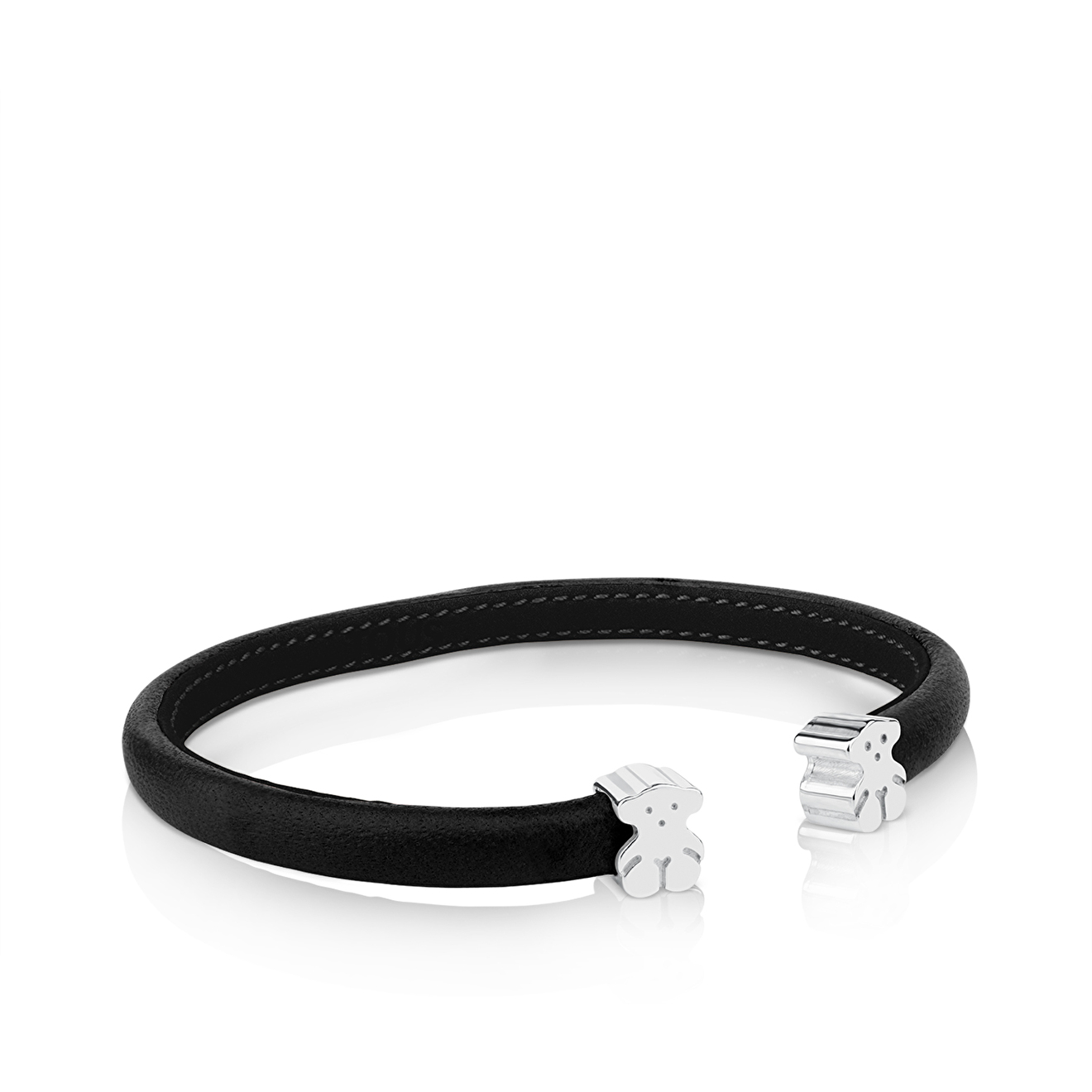 Sweet Dolls bracelet made of black leather and silver