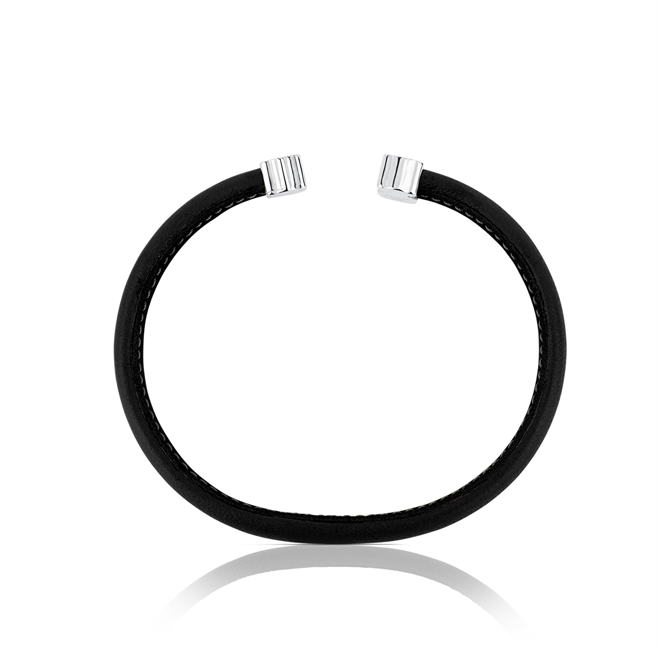 Sweet Dolls bracelet made of black leather and silver