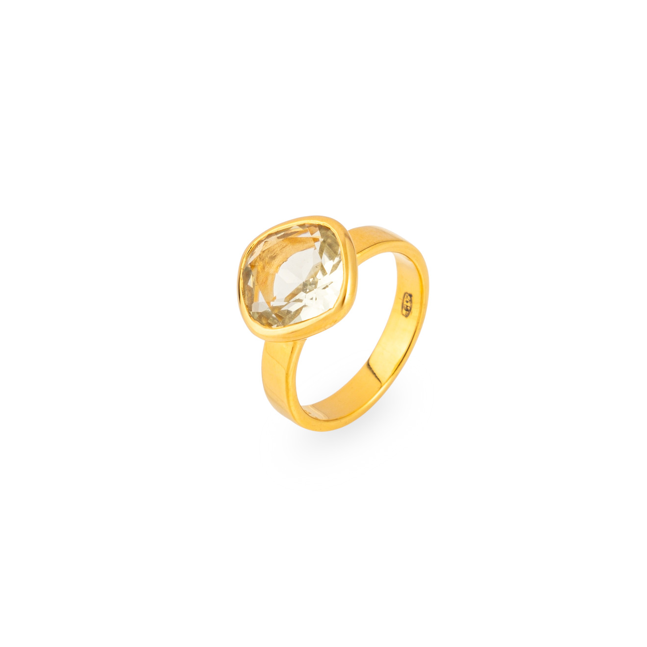 Wisteria Gems Позолоченное кольцо с квадратным аметистом