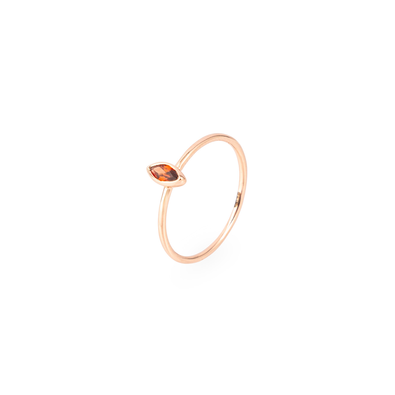Wisteria Gems Позолоченное кольцо с гранатом в форме ромба
