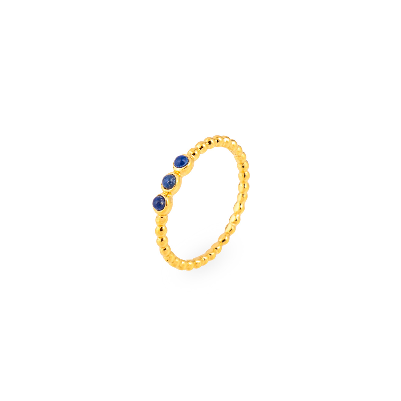 Wisteria Gems Позолоченное кольцо с лазуритами wisteria gems позолоченное кольцо из шариков и подвеской лазурита