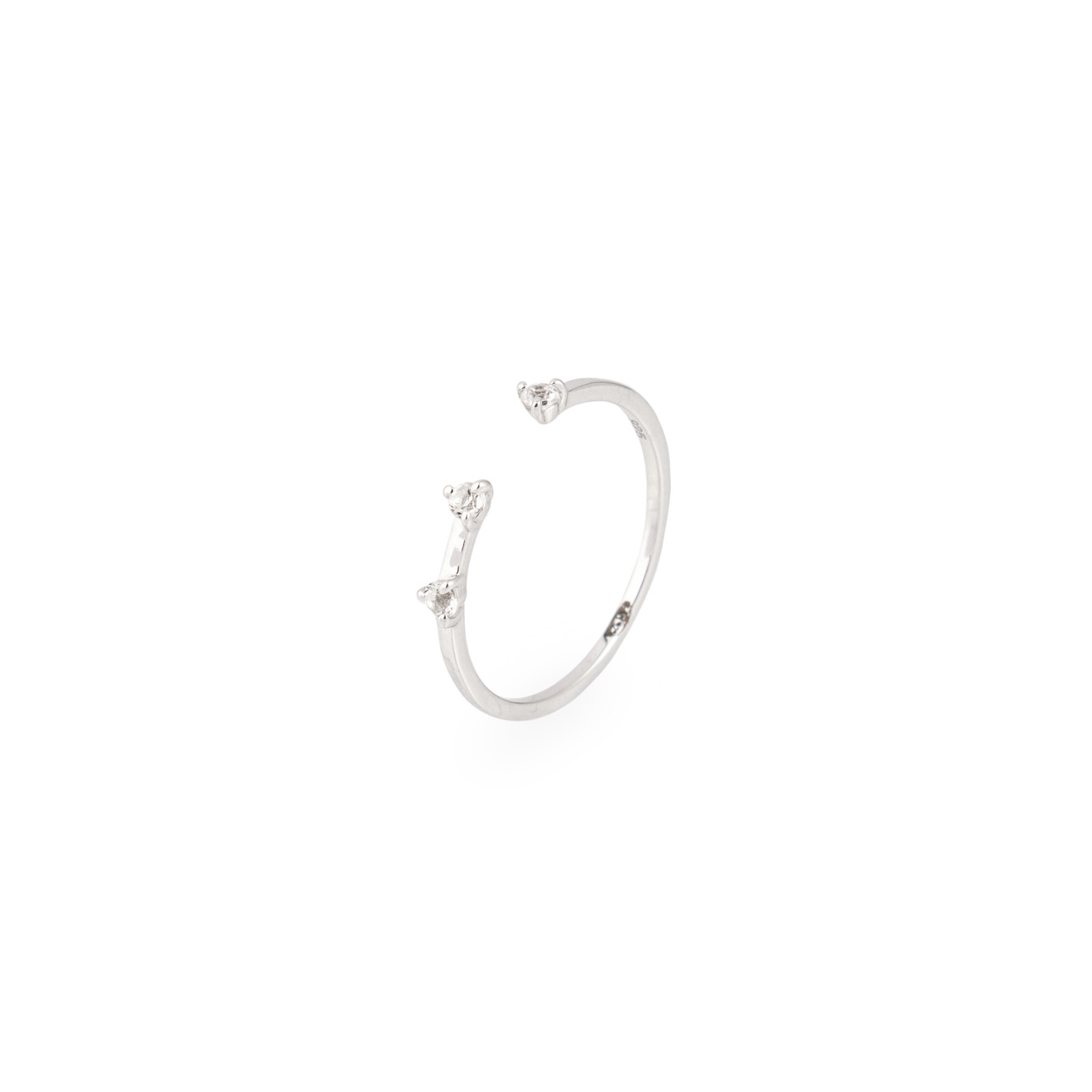 Wisteria Gems Открытое серебряное кольцо с маленькими вставками топаза