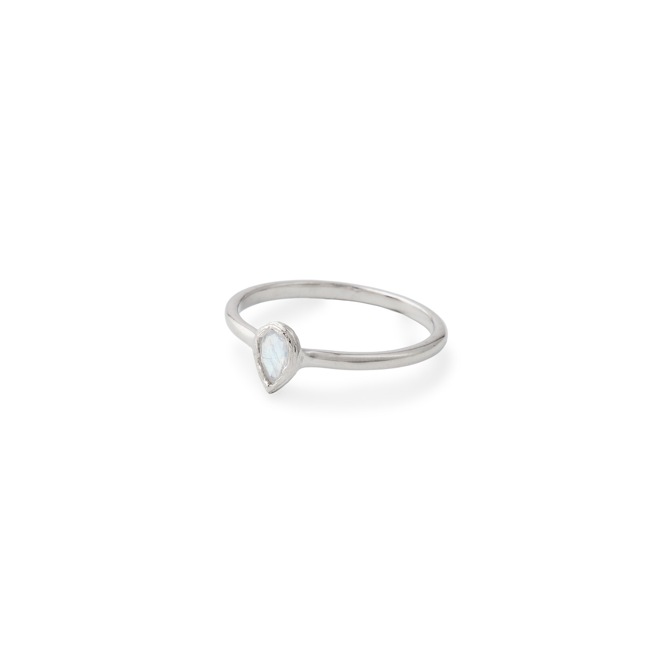Wisteria Gems Серебряное кольцо с каплевидным радужным лунным камнем