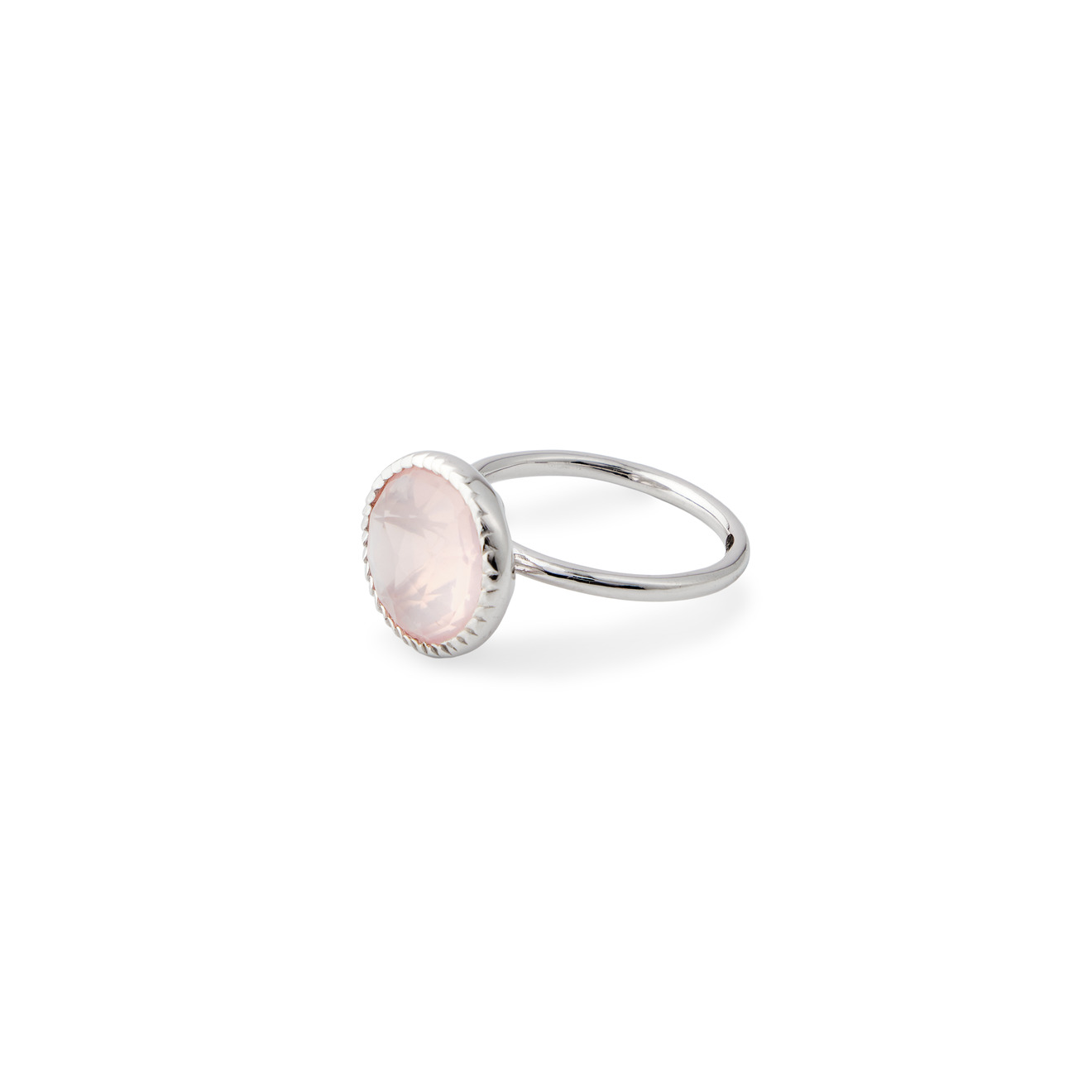 цена Wisteria Gems Серебряное кольцо тонкое с крупным розовым кварцем