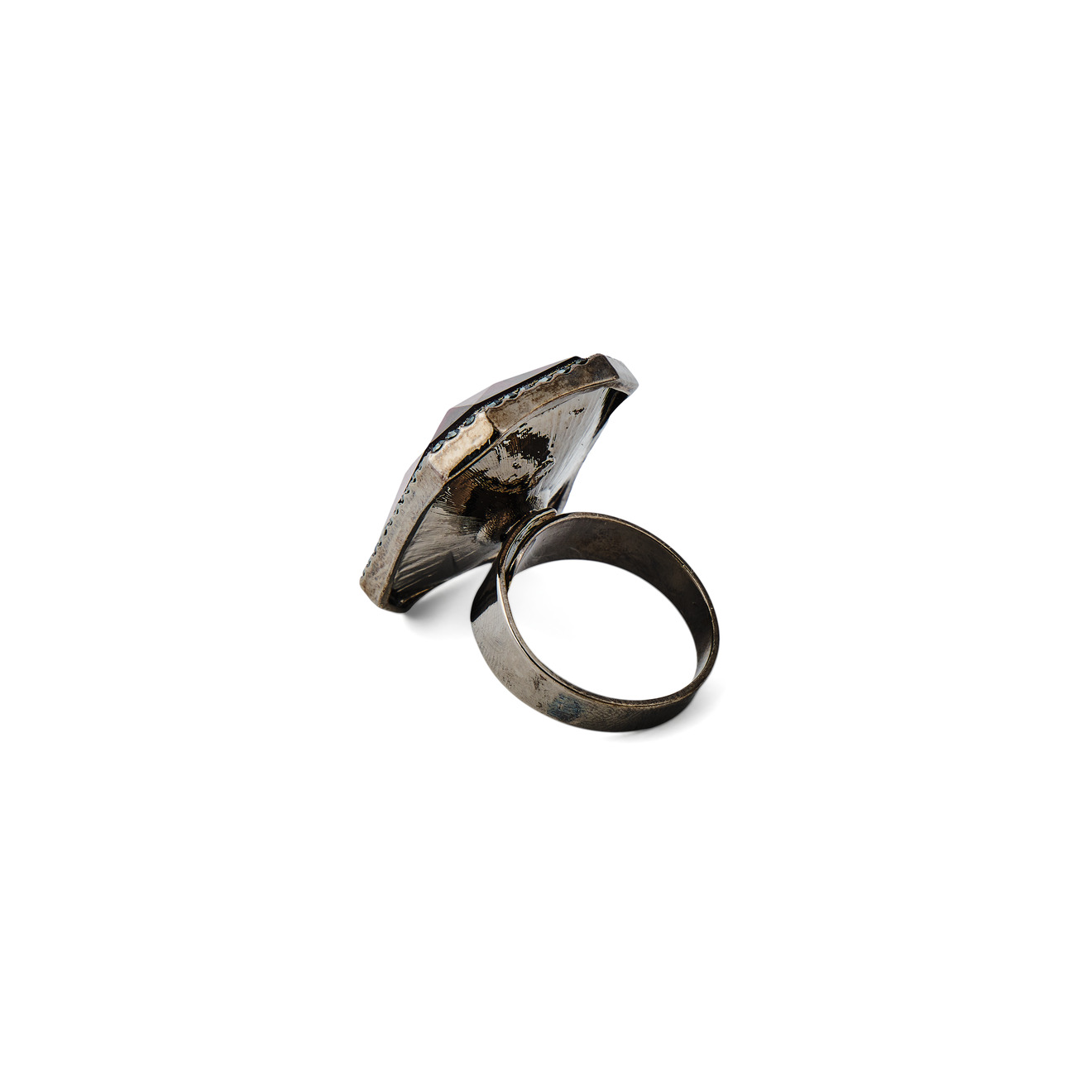 Herald Percy Кольцо с крупным винным кристаллом с паве из черных кристаллов herald percy золотистое кольцо из шариков с крупным кристаллом