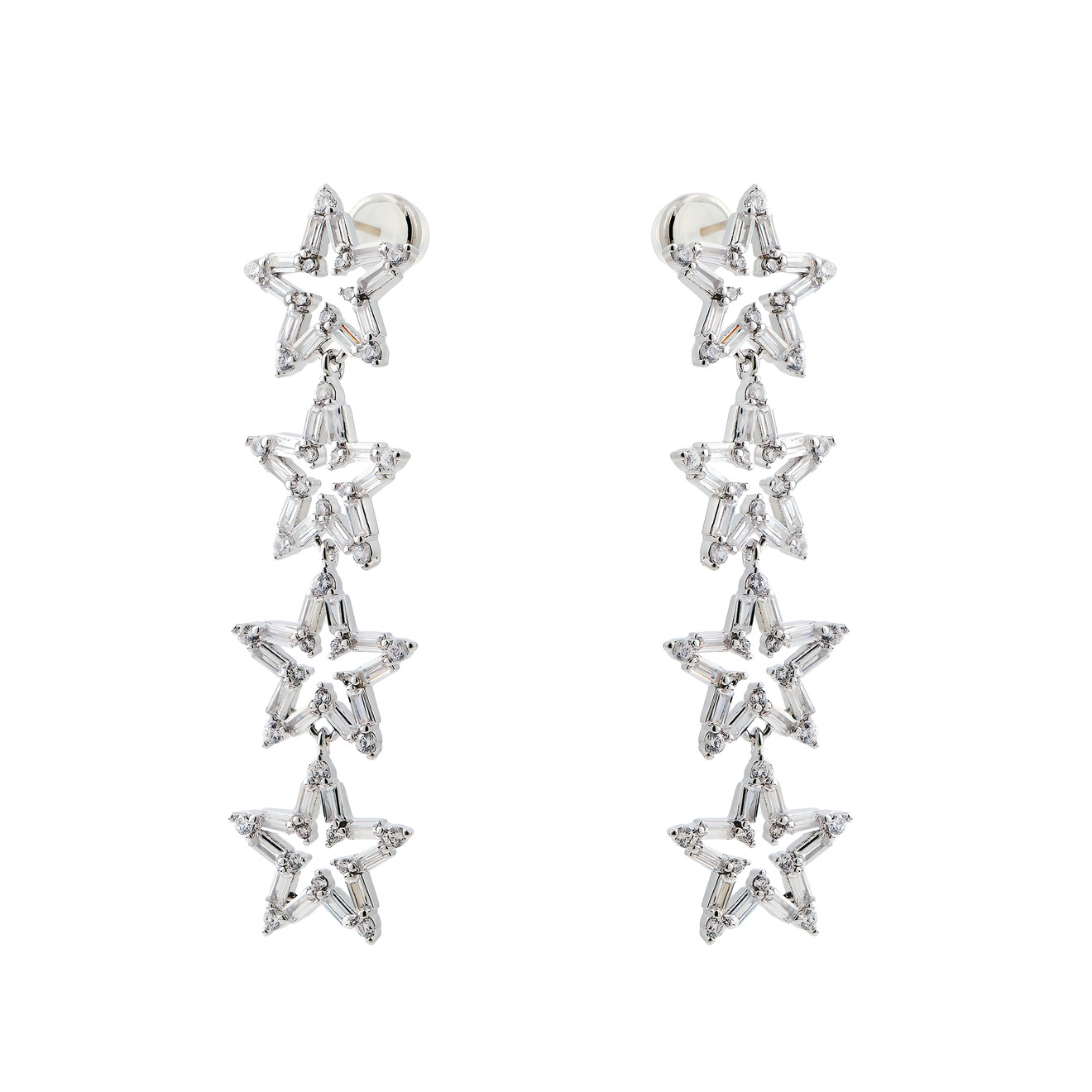 Herald Percy Серебристые длинные серьги с звездами с кристаллами skye серебряные серьги с белыми кристаллами звездами