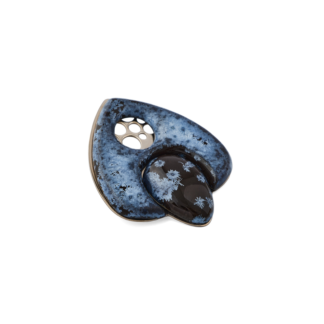 OXIOMA Черная брошь Голубушка Дуня с голубыми цветами брошь oxioma голубушка софия черная
