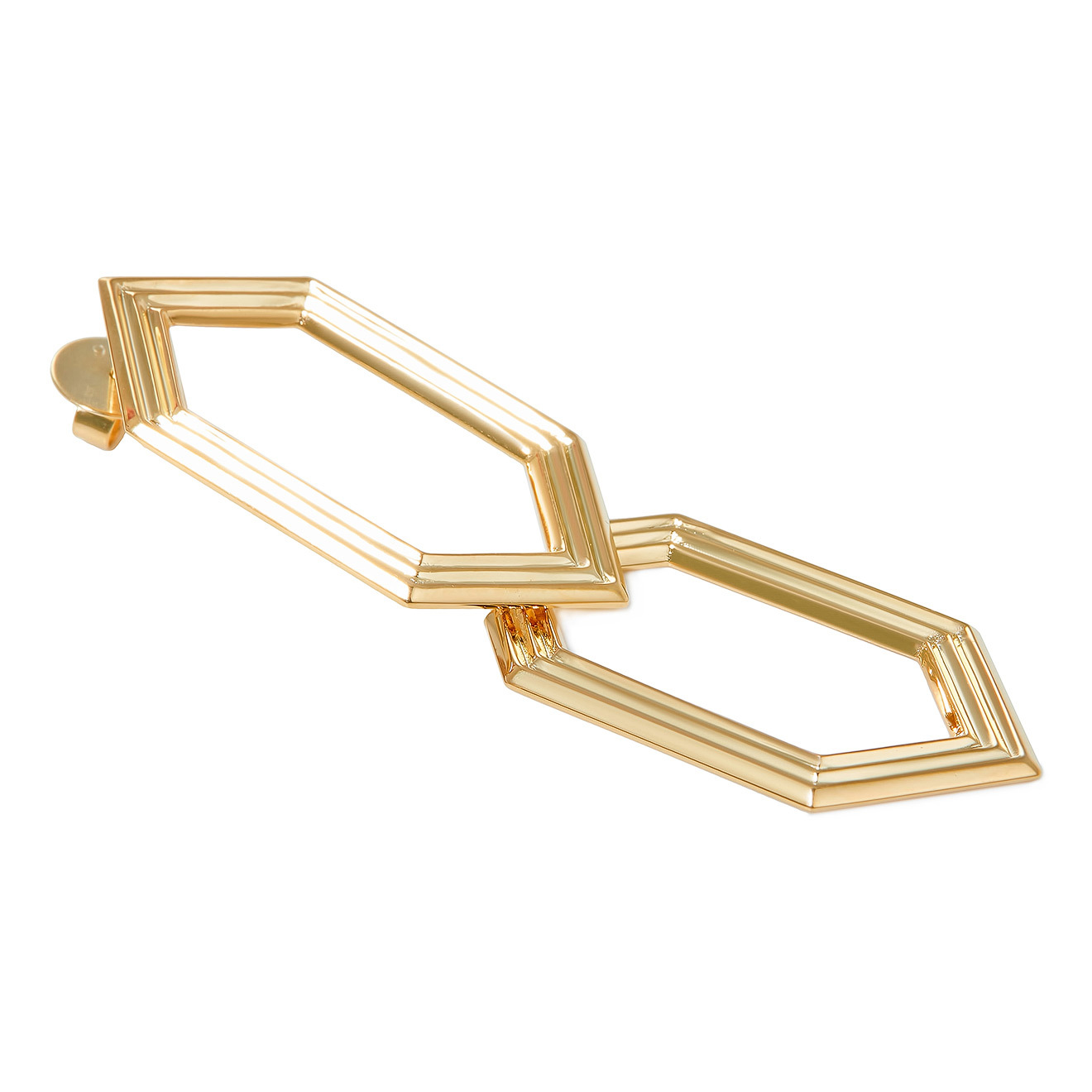Double gold-plated earrings with relief