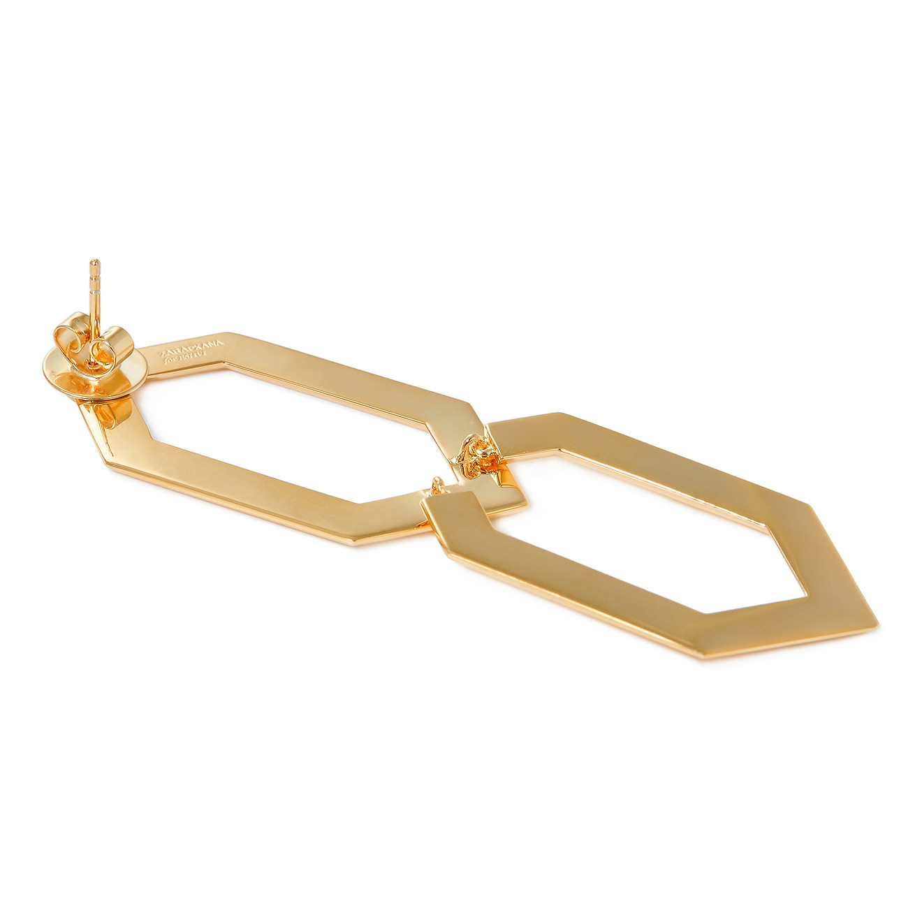 Double gold-plated earrings with relief