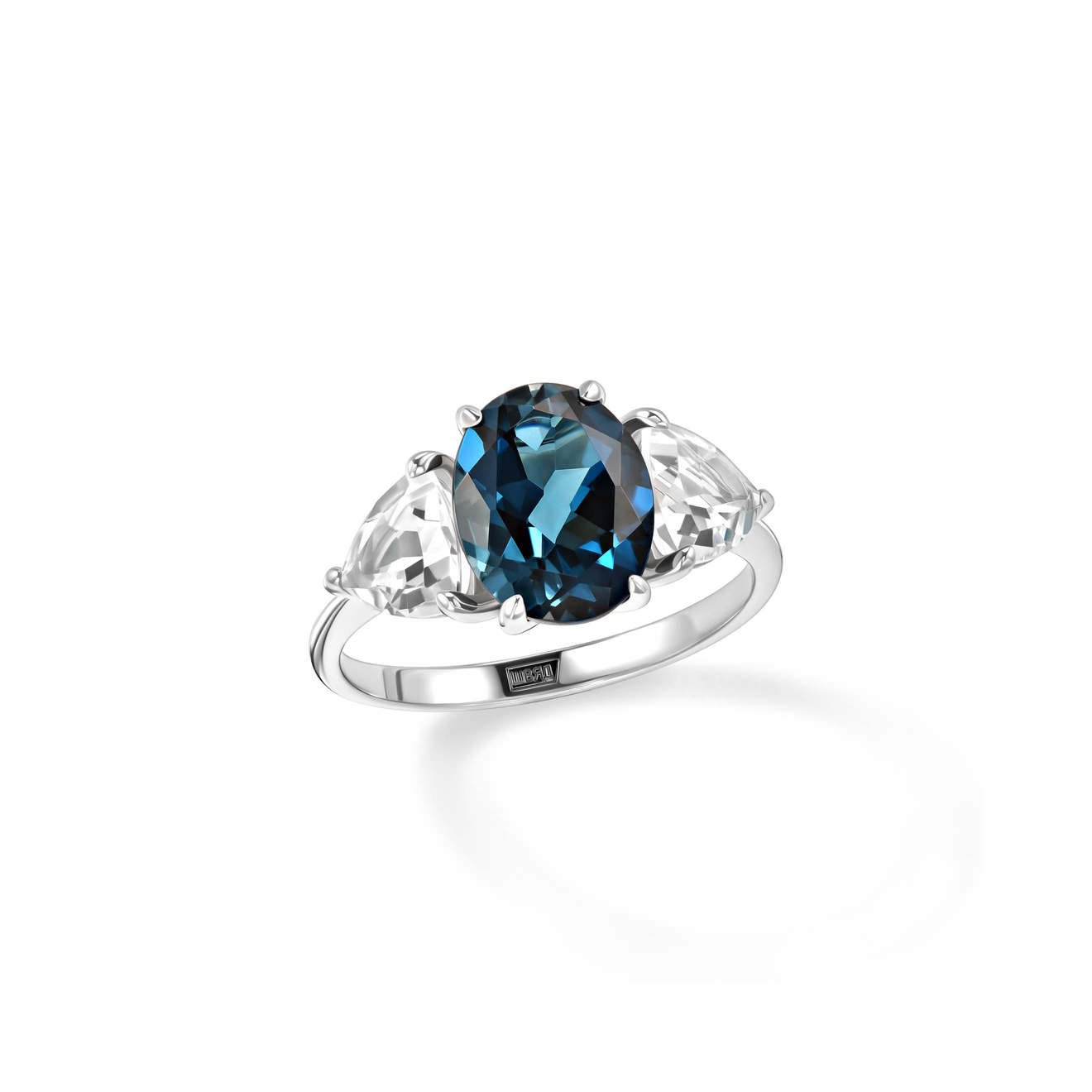 Secrets Кольцо-трио из серебра с синим топазом secrets кольцо из серебра с хрустальным сердцем в позолоте
