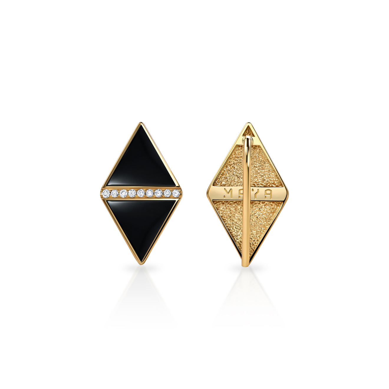 золотые серьги с бриллиантами цаворитом агатом Maya Gemstones Серьги из золота с агатом и бриллиантами