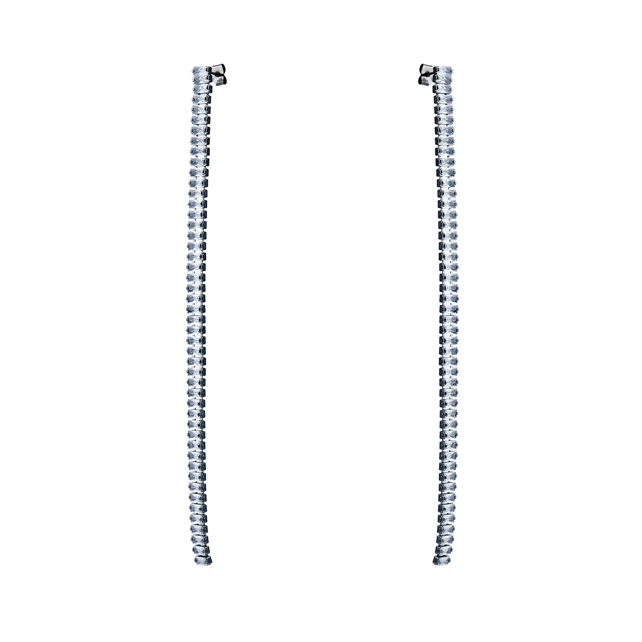 Herald Percy Черненые длинные серьги-дорожки с кристаллами herald percy серебристые длинные серьги дорожки с кристаллами