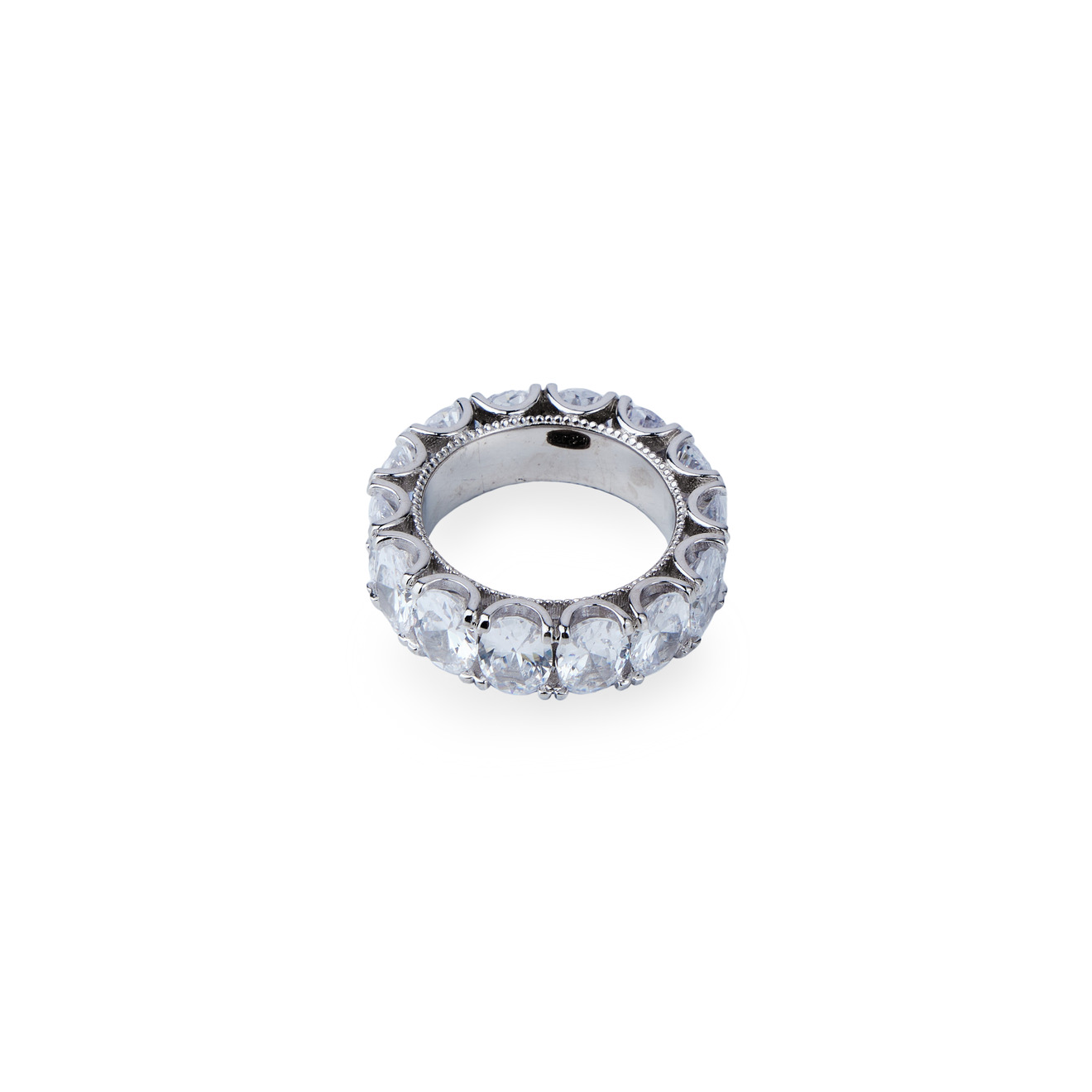 Holy Silver Кольцо из серебра с крупными овальными белыми фианитами кольцо с аквамаринами и фианитами из серебра