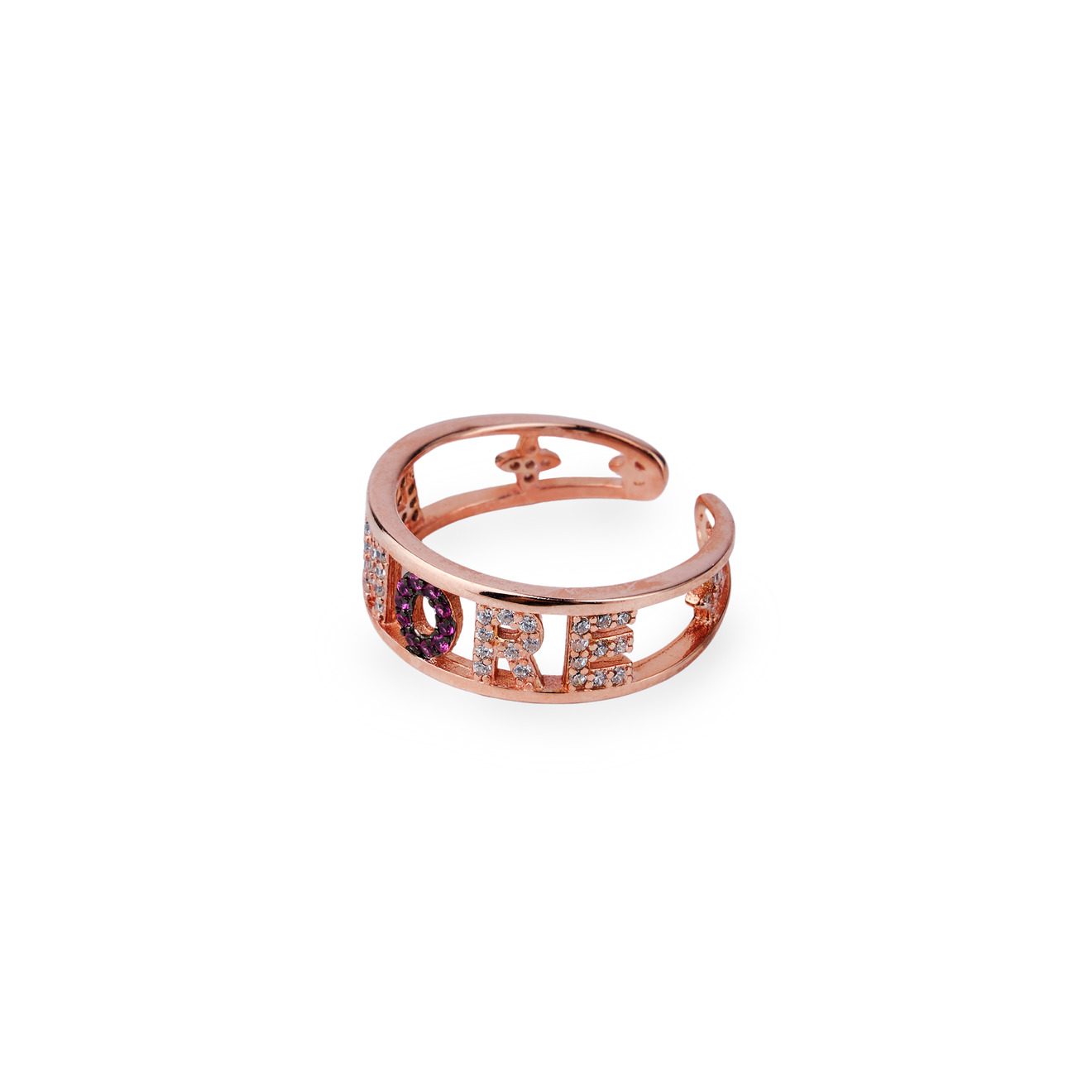 SKYE Серебряное кольцо AMORE из серебра с фианитом рубинового цвета